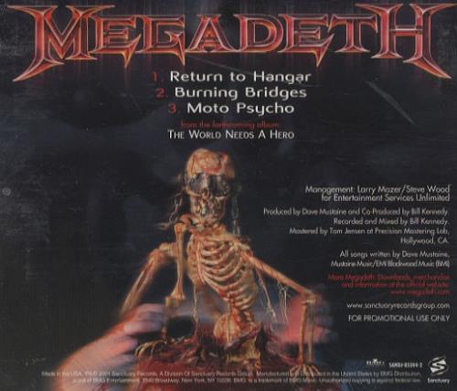 Megadeth 'The World Needs A Hero' Sampler US Promo CD single (CD5